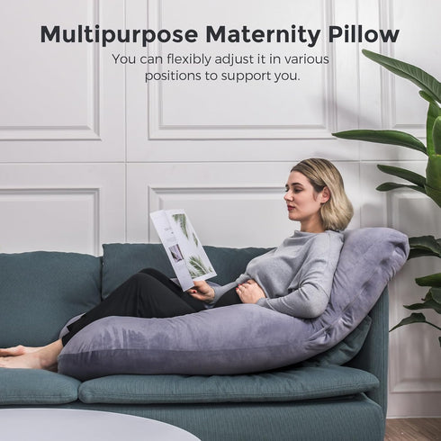 Momcozy 57 Inch Pregnancy Pillows for Sleeping, U Shaped Full Body Maternity Pillow with Removable Cover - Support