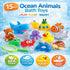 15 PCS Ocean Animals Rubber Bath Toy Water Squirters with Floating Bathtub Squeeze and Play Soft Sea Creatures anf