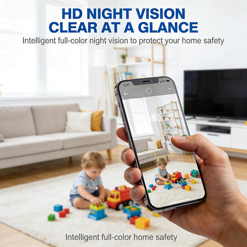 Generic 1080P Wireless WiFi Security Camera for Home - HD Indoor/Outdoor with Night Vision & Motion Detection