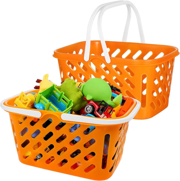 TOYANDONA 2pcs Shopping Basket Toys, Kids Grocery Basket with Handle for Kids