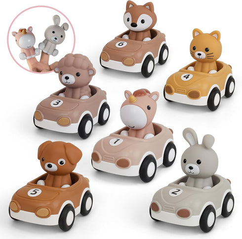 Nueplay Toy Cars for Toddlers 1-3, 6-Pack Friction Powered Push and Go