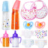 Kuihaazi 12PCS Baby Doll Accessories Set,Doll Pretend Play Feeding Toys,Baby Doll Feeding Include