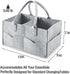 PandaEar Baby Diaper Caddy Organizer, Portable Diaper Holder Organizer Nursery Storage Basket for Wipes & baby stuff, Collapsible Baby Organizer with Divided Design (Grey) by PandaEar