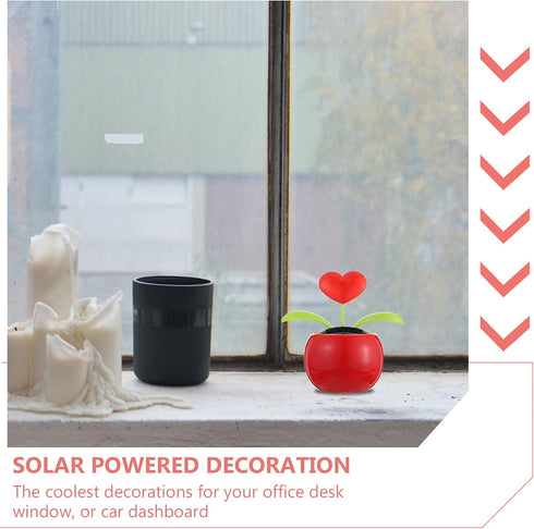 BESPORTBLE 2pcs Solar Dancing Figurines - Solar Powered Dancing Flower Heart for Car Dashboard Decoration
