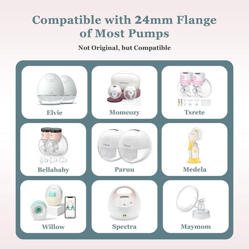 10PCS 13/15/17/19/21mm 24mm Flange Insert for Flanges/Shields of Most Breast Pumps,Essential Flange Sizing Kit