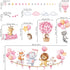 decalmile Pink Animal Hot Air Ballon Wall Decals Elephant Lion Giraffe Wall Stickers Daycare Girls Bedroom Baby Nursery