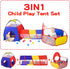 3 in 1 Kids Play Tent with Baby Ball Pit and Play Tunnel, Indoor Outdoor Playhouse for Toddlers, Best Birthday Gifts
