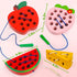Wooden Lacing Toys for Toddlers 3-5, Plane Activities Car Travel Toys, Montessori Educational Learning Threading Toys