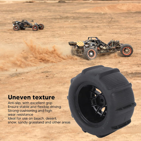 4Pcs Universal Rubber Plastic RC Beach Tires for 1/14 1/16 1/18 RC Car
