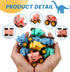 18Pcs Dinosaur Pull Back Cars Set for Kids, Mini Racing Vehicles Toys, Party Favors, Goodie Bag Stuffers