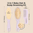 Set Set KeaBabies Wooden Baby Hair Brush for Newborns, Toddlers - Soft Goat Bristle Baby Brush and Comb Newborn