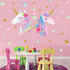 Unicorn Wall Decal, Large Size Unicorn Wall Sticker Decor for Girls Kids Bedroom Birthday Party