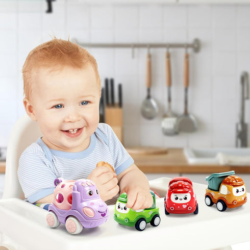 ZHENDUO BLASTER 8 Pack Mini Toy Cars for Toddlers 1-3, Pull Back Friction Powered Truck Toys for Kids