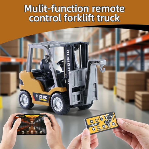 Cranes,1/64 Truck,2 1 GRANTLEY Remote Control RC Forklift Mini Rechargeable Forklift in Transform Lift Fork & Hook