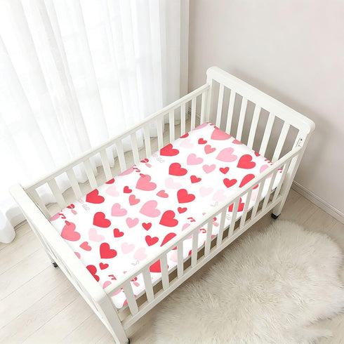 miaozhen 1 Pack 52x28 Cotton Baby Crib Sheets for Boys Girls Soft Stretchy You are Mine Valentines Unisex Child Crib