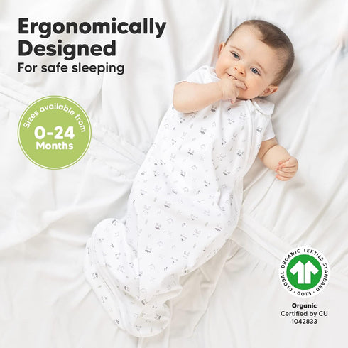 1-Pack 100% 0.5TOG 6-18 Organic Baby Sleep Sacks, Cotton - Soft & Breathable Baby Wearable Blanket, Toddler Sleeping
