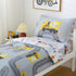 Set 4 Set Grey Construction Cars Toddler Bedding for Boys, Piece Reversible Lightweight Truck Highway Toddler Comforter