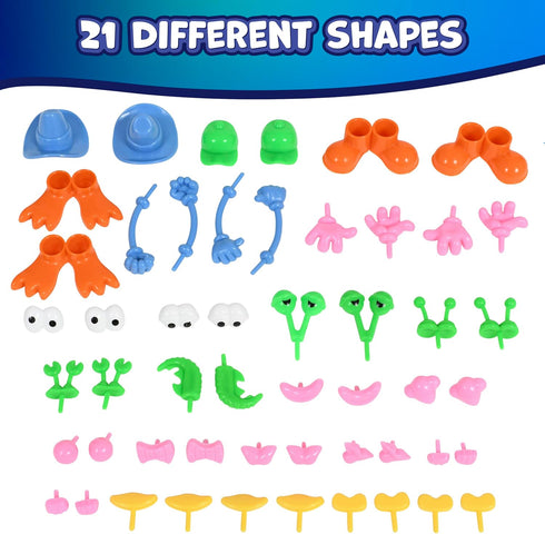 2 Set 52 21 Characters,(Pack 2) READY LEARN Dough Character Accessories | of | Different Shapes-| Playdough Accessories