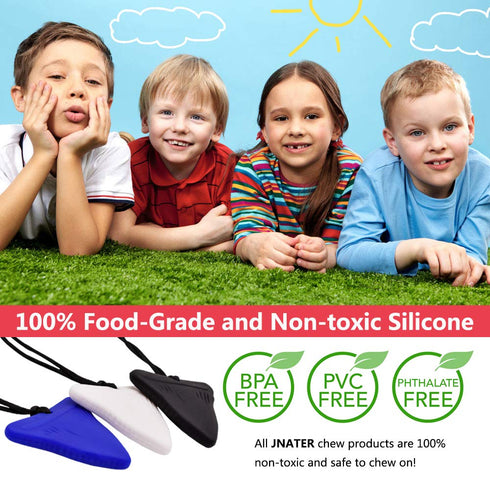 JNATER Shark Tooth Chew Necklace, Sensory Chew Necklace Bundle for Kids with Chewing, Teething, ADHD, Autism, Biting