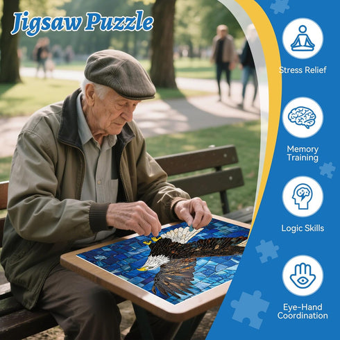 HQXXJW 500 500 20.5 15 Piece Puzzle for Adults, Mosaic Eagle, Wildlife and Nature Puzzle Pieces, for Family Kids