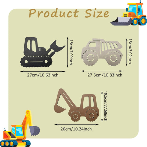 Ajqiomh Construction Trio Nursery Wall Decor Wooden Construction Vehicles Decor Kids Room Wall Decor Kids Room Decor