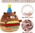 CAIYUEGG Hamburger Capybara Plush Stuffed Animal Capybara Plush Wear Birthday Hat Kawaii Stuffed Toys Soft Home Plushie