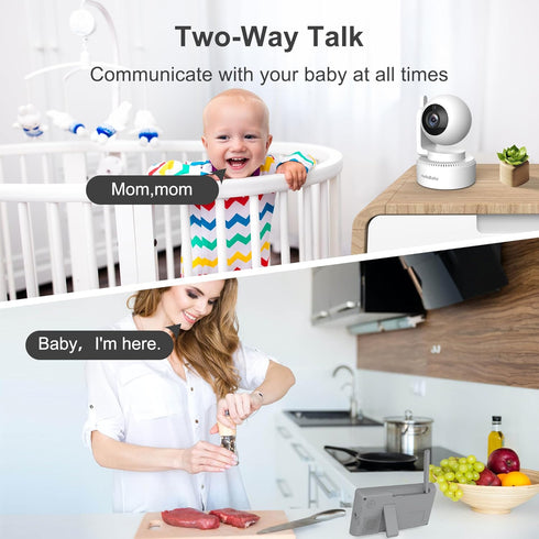 HelloBaby 4.3'' 30 8 1000ft Video Baby Monitor with Hours Battery, Remote Pan-Tilt-Zoom Baby Monitor No WiFi, Baby