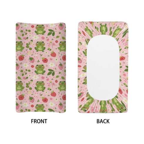 Frog Changing Pad Cover for Baby Infant Newborn Cute Strawberry Diaper Changing Pad Covers Soft Breathable Baby Nursery