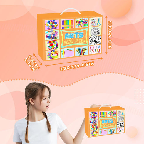 2000 All-in-1 Set 4-6, 6-8, 8-12, BNUZEIYI PCS Arts and Crafts Supplies for Kids Craft Kit with Pipe Cleaners Craft Box