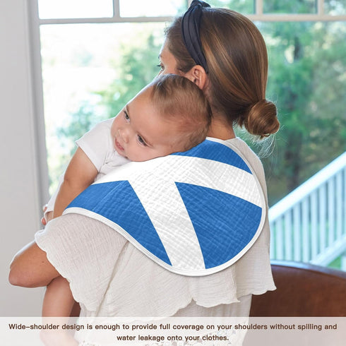 MCHIVER 1PCS Scotland Flag Burp Cloths for Baby Boy Girl Cotton Burp Rags Absorbent Muslin Bibs for Baby Newborn Unisex