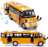 Die Cast School Bus Toy 9'' Model Cars with Lights & Sounds, Openable Doors, Large Yellow Metal Vehicle for Kids