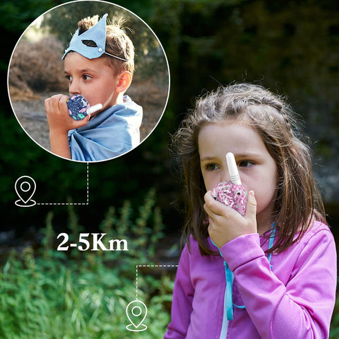 Qniglo Kids Walkie Talkies 2 Pack, Rechargeable Long Range Radios for Kids/Adults, Outdoor Camping Game Gifts