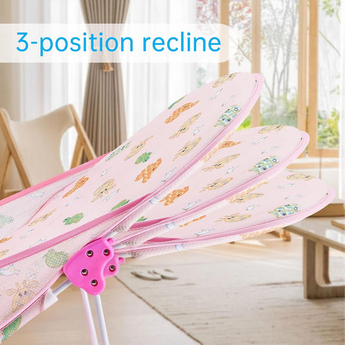 DAOLUAN 3 12 (Pink-01) Foldable Baby Bather - Baby Bath Support with Adjustable Positions for Newborns to Months