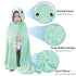 ROMASA Toddler Hooded Bath Towel, Ultra Soft Highly Absorbent Bathrobe Blanket for Boys Girls (Green Shark-Shape)