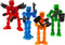 Zing Klikbot, Complete Set of 4 Poseable Action Figures with Weapons, Translucent,