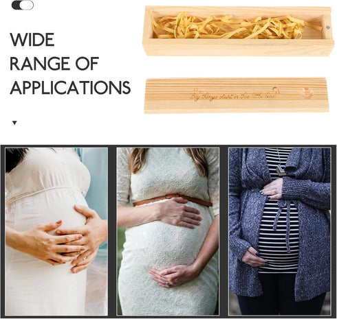 Homoyoyo Pregnancy Test Keepsake Box Lid Elegant Wooden Organizer for Women Announcement Storage Pregnancy Memory