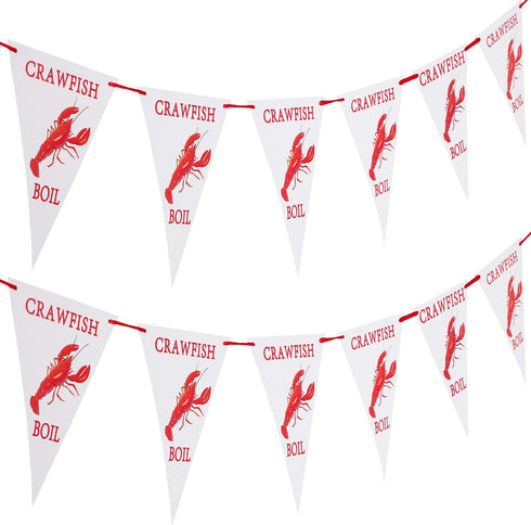 3 39.3 Boao Pcs Crawfish Boil Party Decorations Banner, Crawfish Pennant Banner ft Seafood Boil Party Supplies, Lobster