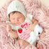 R HORSE Baby Announcement Sign with Ink Pad and Marker Pen Pink Strawberry Hello World Wooden Keepsake for Newborn