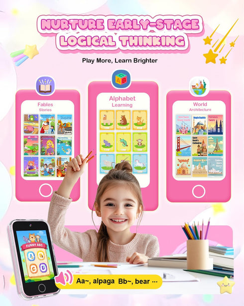 3.5'' 3 4 5 6 7 8 3-8, Kids Smart Phone for Girls, Touchscreen Kid Phones Toys for Girls Years Old, Christmas Birthday