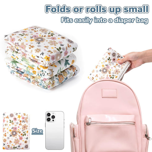 31.5" 21.5" Use(Floral2) Baby Diaper Changing Pad x Extra Large Waterproof Absorbent Portable Changing Mat, Reusable