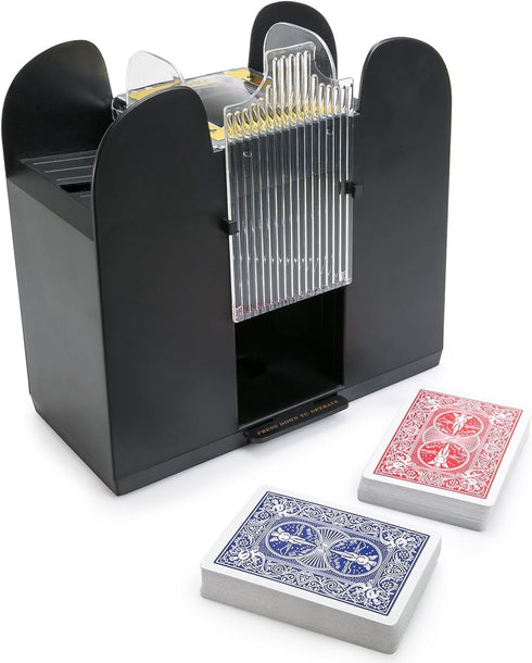WYZworks 6 Deck Casino Automatic Card Shuffler - Electric Card Mixer for Home Card Games