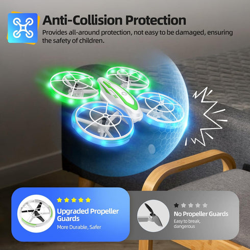 Redrie 3D Mini Drone for Kids Beginners, RC Quadcopter Drone with Colorful Light, One Key Start, Altitude Hold