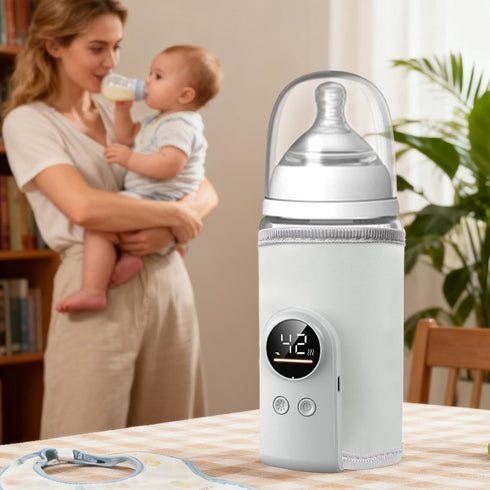 Generic 6 Bottle Warmer for Travel - Rechargeable Fast Heating Bottle, Portable Milk Warmer with Night Light, Cordless