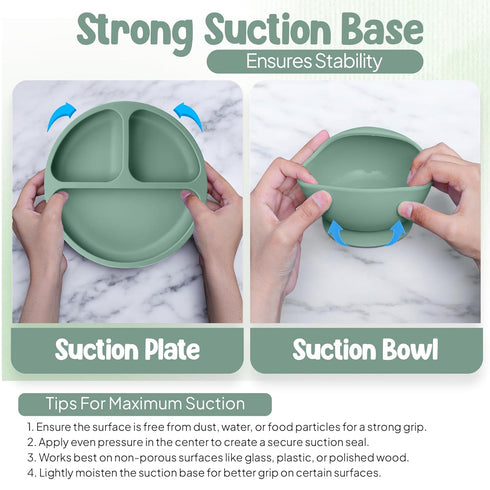 Set 15 Set Set 3M+ O'doe Baby Weaning Pcs Silicone Baby Feeding with Suction Plate, Bowl, Bib, Sippy Cup, Fruit Feeder