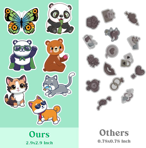 OHOME Water Bottle Stickers for Kids, Cute Animal Aesthetic Sticker Pack - 100 PCS Party Favors for Ages 4-12