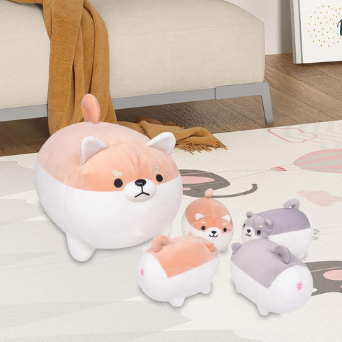 5 16" Mommy 4 Shiba Inu Plush, PCS Shiba Inu Stuffed Animal Family, Corgi Plushie Cute Soft Plushies Pillow Toy Anime