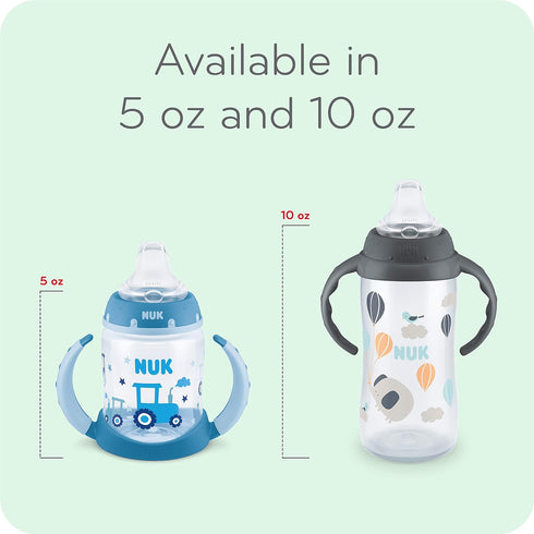 NUK Learner Cup, 5 Oz, 2-Pack, BPA Free Spill Proof Sippy Cup with Clouds & Stars