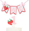 LINLULU Strawberry High Chair Banner - Strawberry Themed 1st Birthday Decoration Set Including