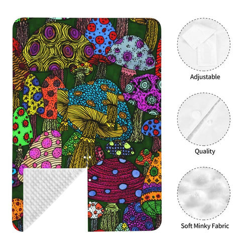 Hcpwzrf Mushrooms Baby Car Seat Cover & Nursing Cover - Breathable Stretch Multi-Use Cover for Breastfeeding, Stroller