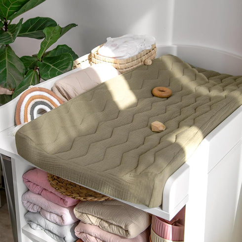 Lulumoon Soft Quilted Muslin Changing Pad Cover for Babies